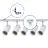 Bright Choice Komplet sæt 1-Fase Rail L 1,5 x 1,5 Meter Hvid | incl. 5x Spot + GU10 2700K 3W Dæmpbar + Endedæksel, Strømstik og L -Forbindelsesstykke